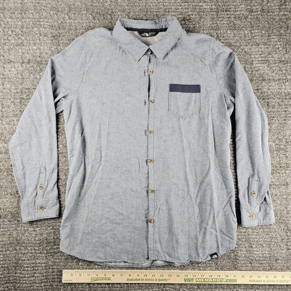 The North Face Shirt Womens Size Large Gray Button Up Long Sleeve Stevie Subaru